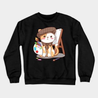 Artist Cat Crewneck Sweatshirt